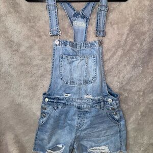 Size M Rewash Light Blue Distressed Overalls